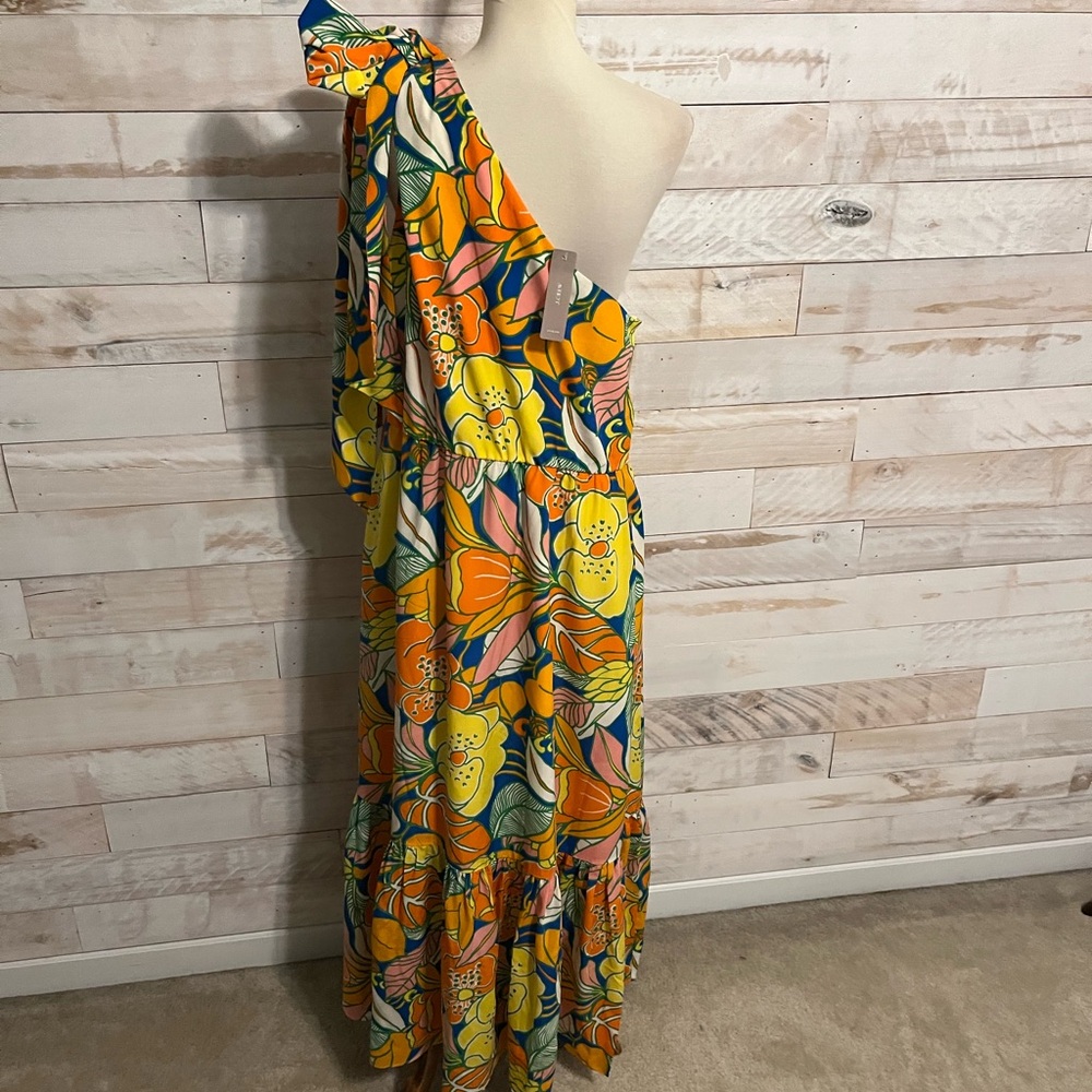 NWT J.Crew size 14 silk midi dress in tropical print - Picture 6 of 13